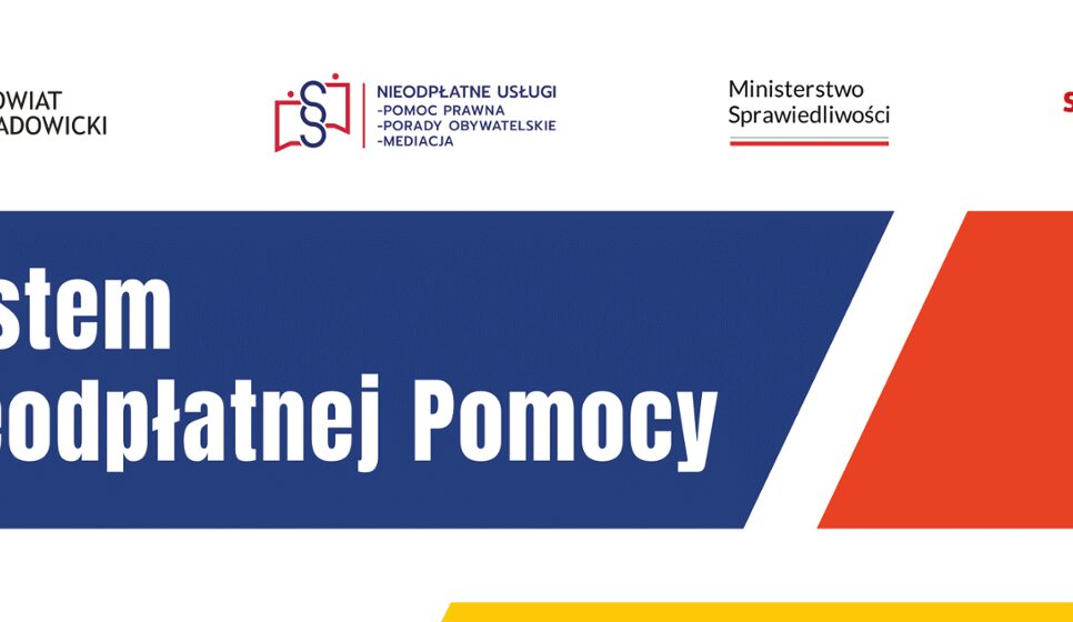 Stowarzyszenie Sursum Corda realizuje projekt powierzony przez POWIAT WADOWICKI, który obejmuje obszar nieodpłatnej pomocy prawnej, poradnictwa obywatelskiego oraz mediacji.. Kalwaria Zebrzydowska