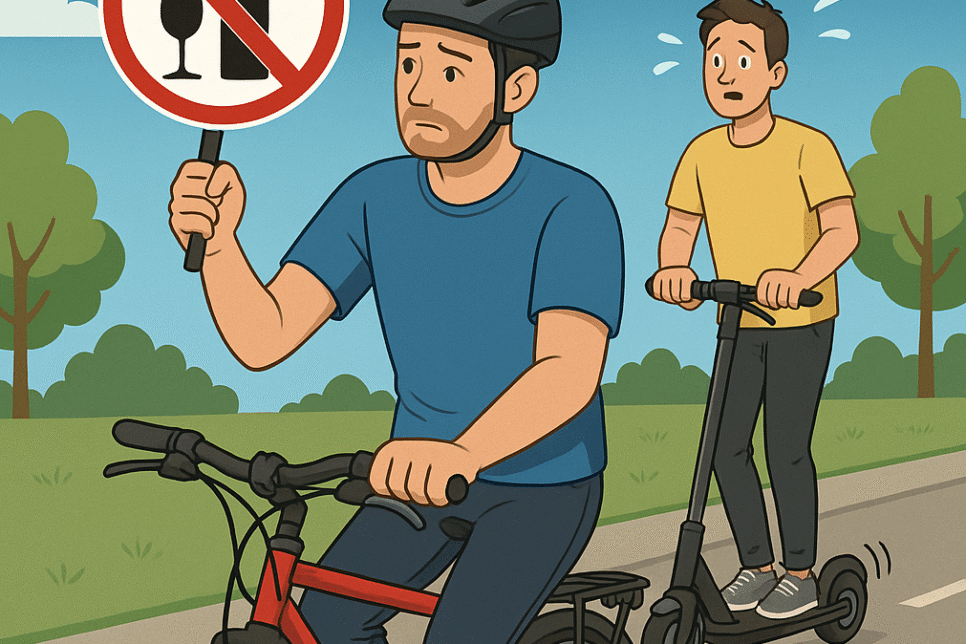 Nie jedź pod wpływem! Rower i hulajnoga elektryczna to też pojazdy – bądź odpowiedzialny!. Myślenice
