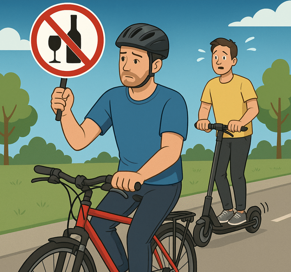 Nie jedź pod wpływem! Rower i hulajnoga elektryczna to też pojazdy – bądź odpowiedzialny!. Myślenice