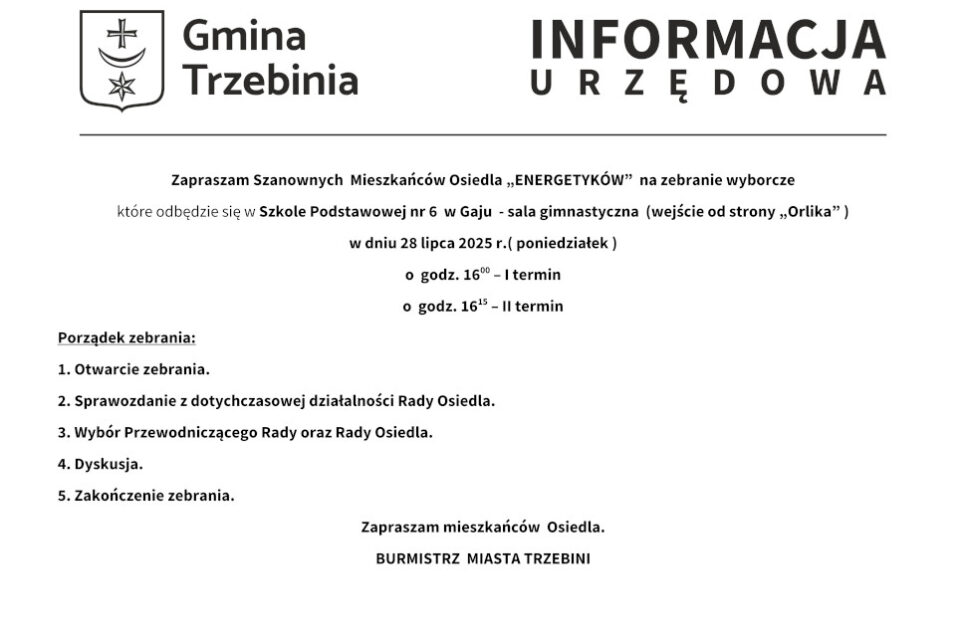 Zebranie wyborcze mieszkańców osiedla Energetyków. Gmina Trzebinia
