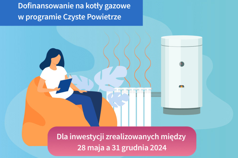 Ruszył nabór na dotacje do kotłów gazowych w programie Czyste Powietrze. Gmina Kocmyrzów-Luborzyca