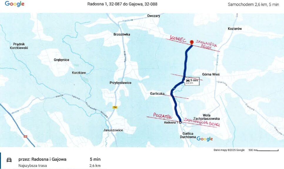 Rozbudowa drogi od Garlicy Duchownej do Owczar – nowe utrudnienia od 28.07.2025.. Gmina Zielonki