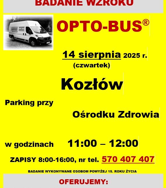 Bezpłatne badanie wzroku. Gmina Kozłów