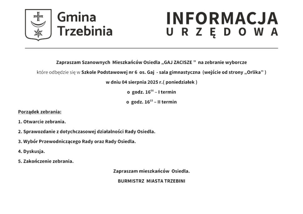 Zebranie wyborcze mieszkańców osiedla Gaj Zacisze. Gmina Trzebinia