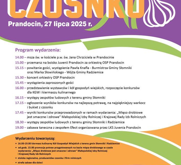 XV Małopolskie Święto Czosnku już w tę niedzielę!. Gmina Słomniki