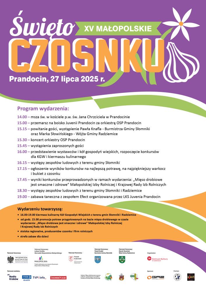 XV Małopolskie Święto Czosnku już w tę niedzielę!. Gmina Słomniki