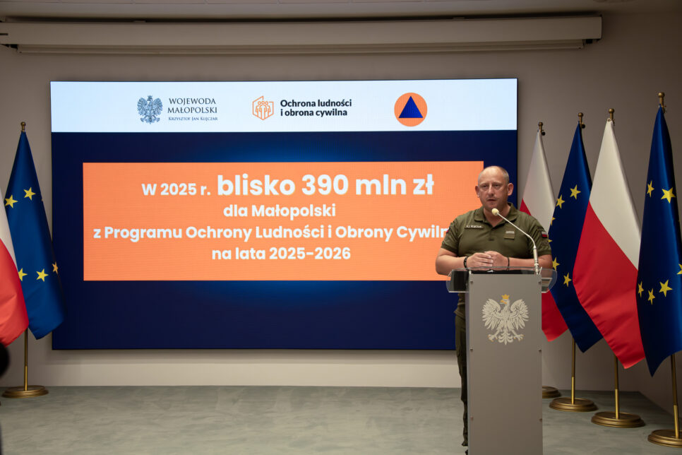 Blisko 390 mln zł z Programu Ochrony Ludności i Obrony Cywilnej na 2025 rok dla Małopolski. Małopolska