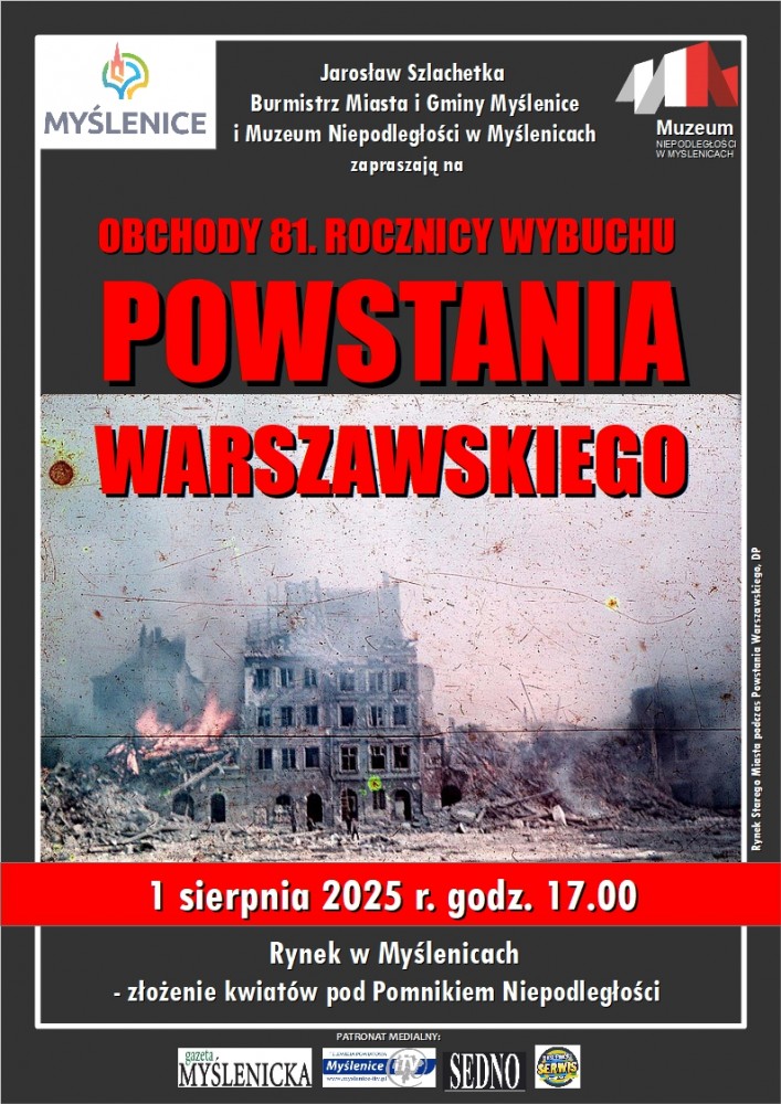 Upamiętnienie 81. rocznicy wybuchu Powstania Warszawskiego.. Gmina Myślenice