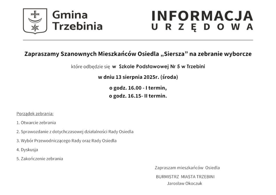 Zebranie wyborcze mieszkańców osiedla Siersza. Gmina Trzebinia