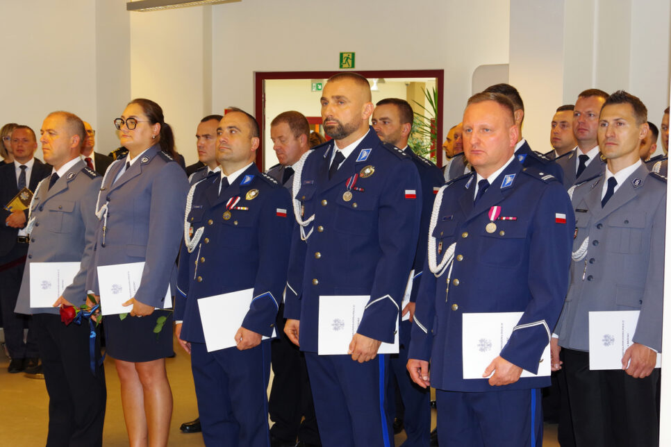 Uroczyste obchody Święta Policji w Komendzie Powiatowej Policji w Brzesku. Brzesko