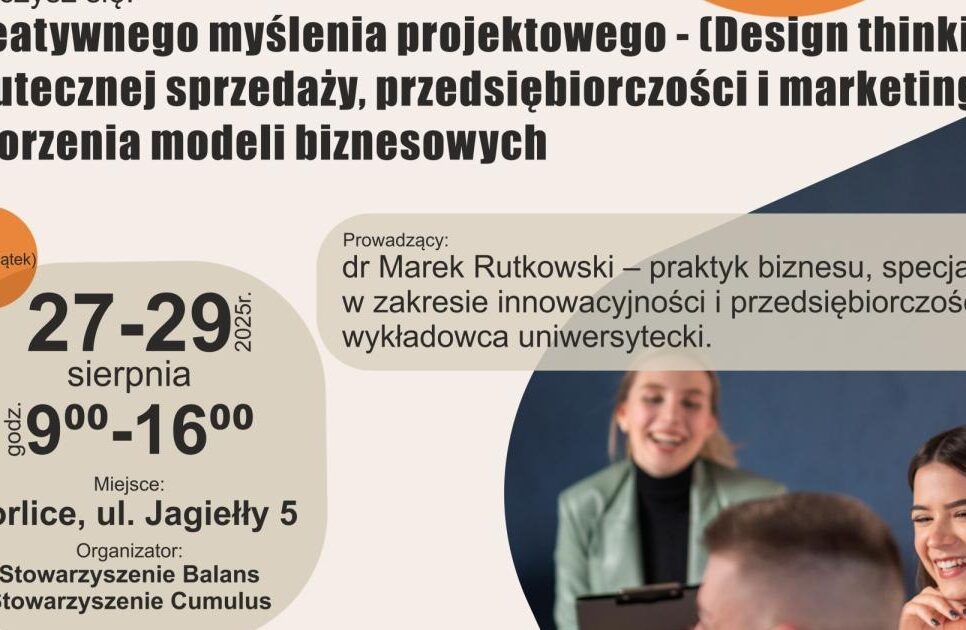 „Od pomysłu do sprzedaży” – bezpłatne warsztaty dla osób poniżej 24. roku życia. Gorlice