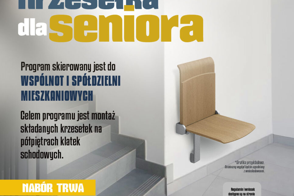 Nabór wniosków w ramach programu ”Krzesełka dla seniora”. Gmina Miechów