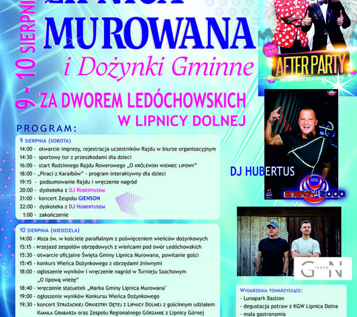ŚWIĘTO GMINY LIPNICA MUROWANA 2025. Gmina Lipnica Murowana