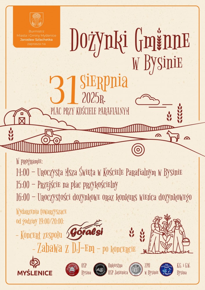 Święto Plonów w Bysinie już 31 sierpnia!. Gmina Myślenice