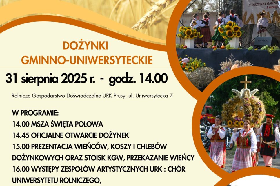 Dożynki Gminno-Uniwersyteckie – zaproszenie. Gmina Kocmyrzów-Luborzyca