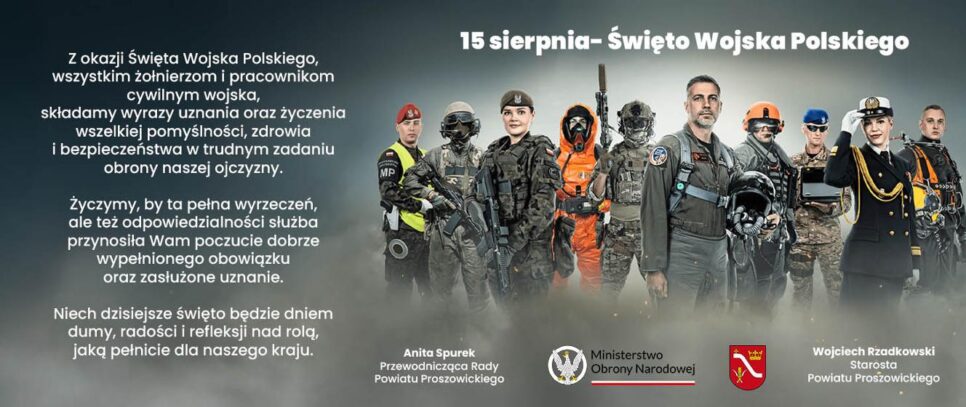 15 sierpnia- Święto Wojska Polskiego. Proszowice
