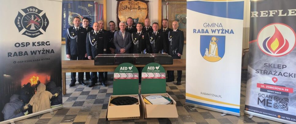 Zestawy AED dla jednostek OSP z terenu Gminy Raba Wyżna. Raba Wyżna