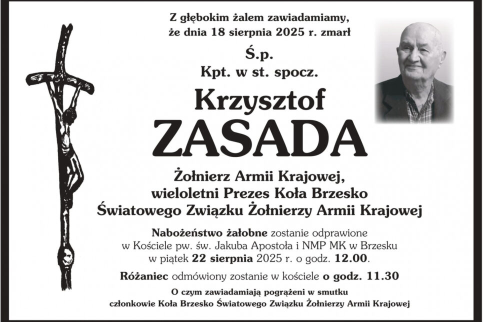 Zmarł Krzysztof Zasada – ostatni z brzeskich żołnierzy AK. Gmina Brzesko