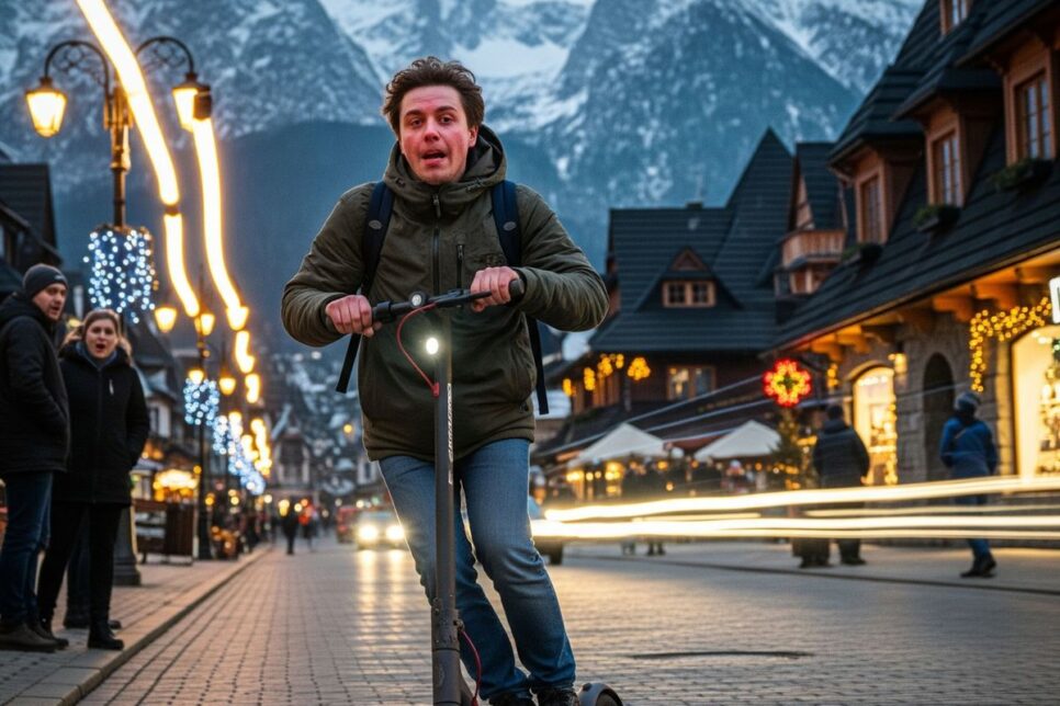 Jechał hulajnogą po alkoholu i spowodował kolizję z samochodem. Zakopane