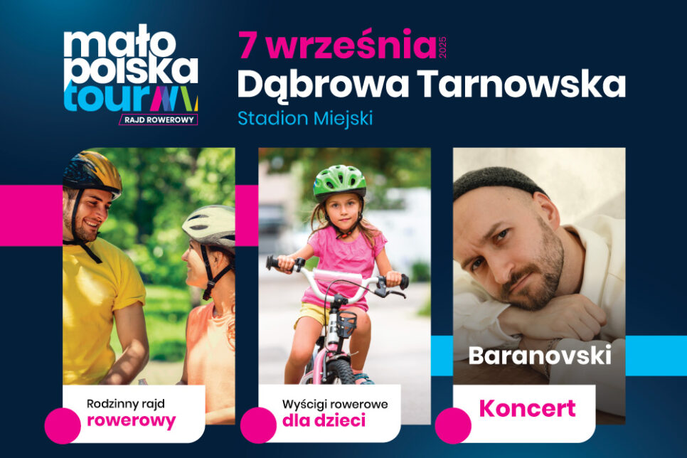 Wracamy na trasy Małopolska Tour 2025. Do zobaczenia w Dąbrowie Tarnowskiej. Gmina Dąbrowa Tarnowska