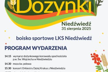 Zaproszenie na Gminne Dożynki w Niedźwiedziu. Gmina Słomniki