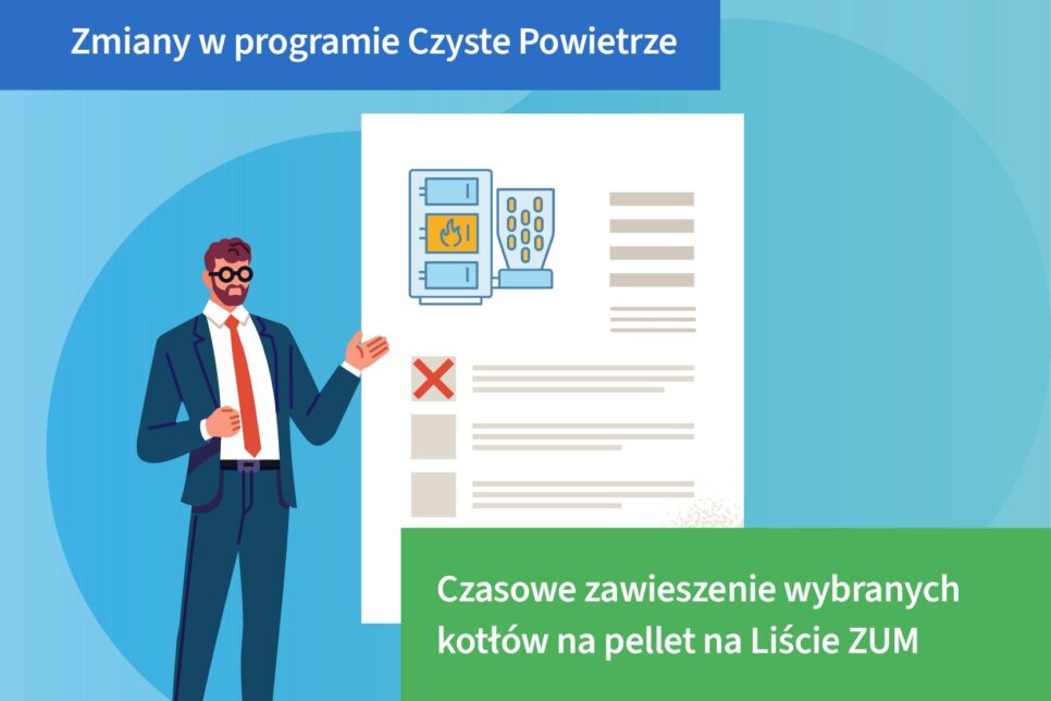 Czasowe zawieszenie wybranych kotłów na pellet na Liście ZUM. Gmina Kocmyrzów-Luborzyca
