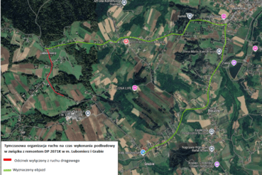 Zakmnięta droga powiatowa Grabie – Lubomierz. Bochnia