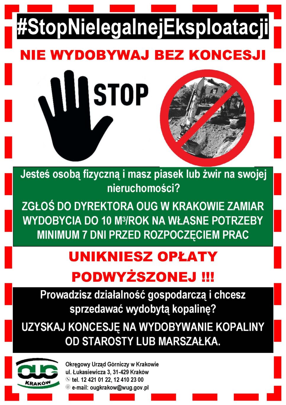 Kampania informacyjna – #StopNielegalnejEksploatacji. Gmina Kocmyrzów-Luborzyca