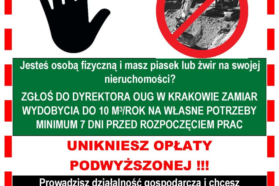 Kampania informacyjna – #StopNielegalnejEksploatacji. Gmina Kocmyrzów-Luborzyca