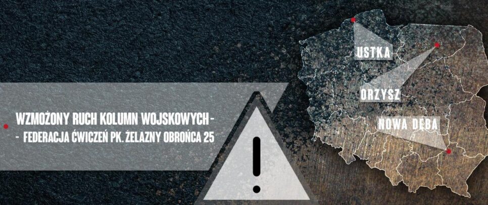 Wzmożony ruch wojskowych kolumn – apel do kierowców.. Raba Wyżna