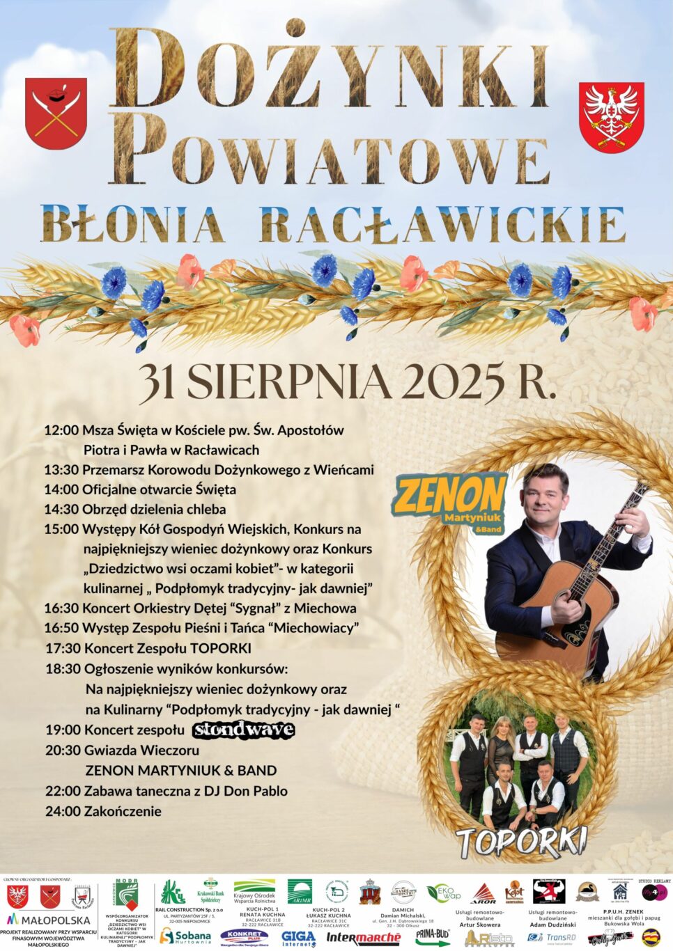 Zaproszenie na Dożynki Powiatowe. Gmina Kozłów