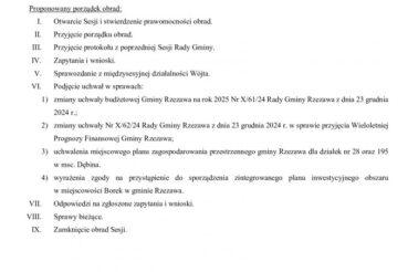 Zawiadomienie. Gmina Rzezawa