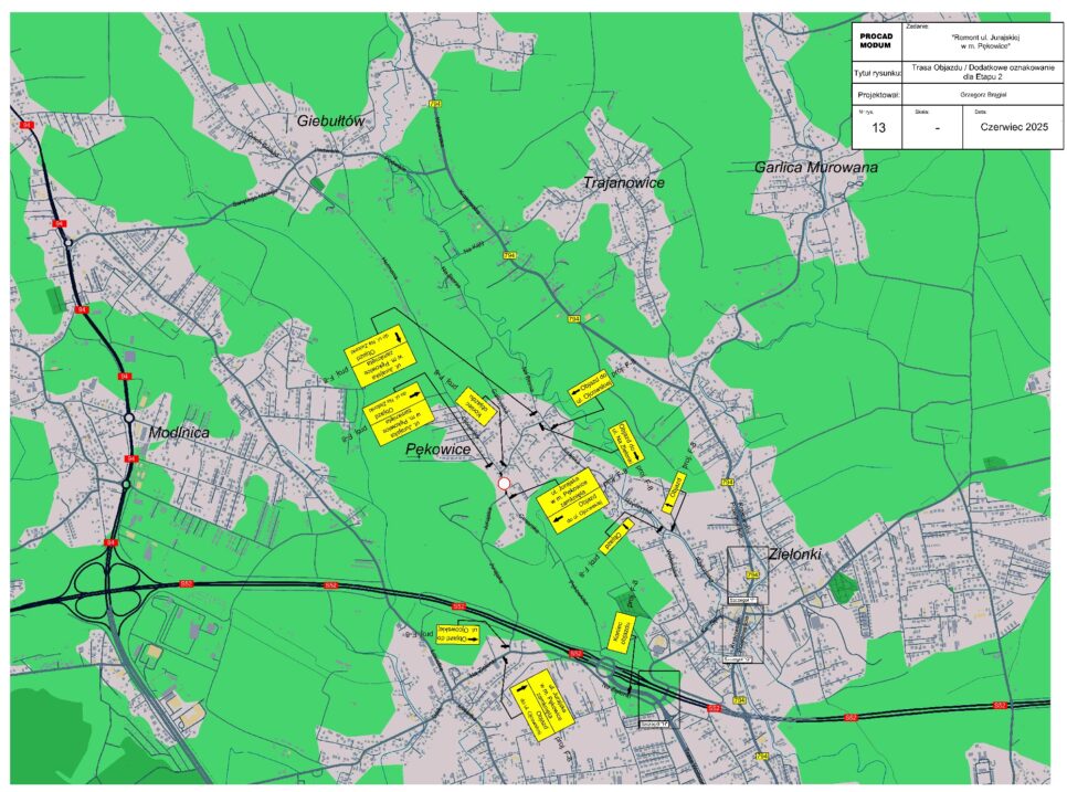 Modernizacja ul. Jurajskiej w Pękowicach – aktualizacja 27.08.2025. Gmina Zielonki