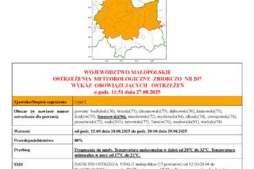 Ostrzeżenie meteorologiczne – Upał. Gmina Łukowica