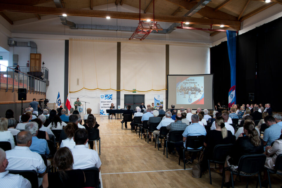 Uroczysta sesja Rady Gminy Wiśniowa z okazji 35-lecia samorządu. Małopolska