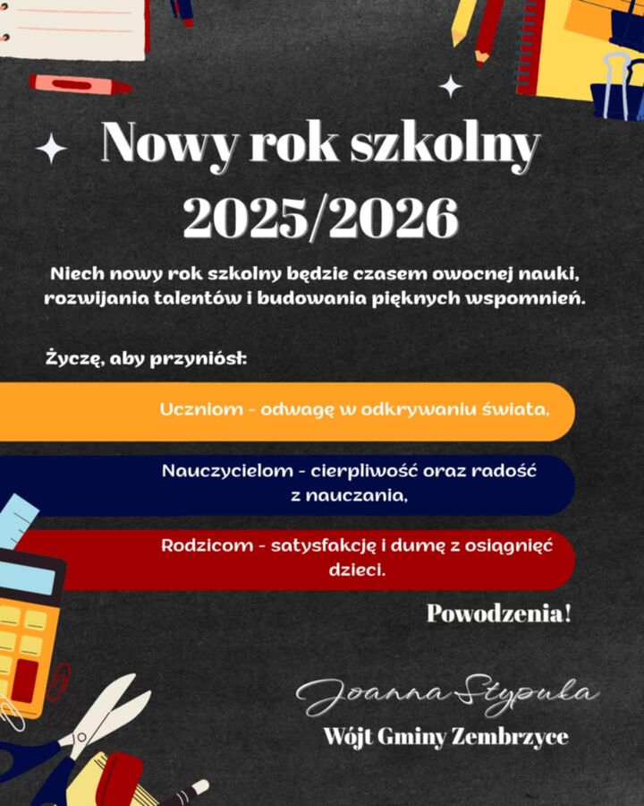 Dziś zabrzmi pierwszy dzwonek roku szkolnego 2025/2026. Zembrzyce