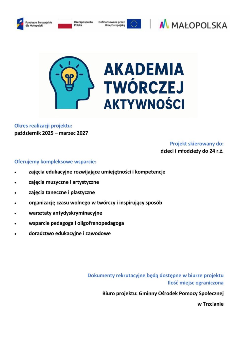 GOPS w Trzcianie rusza z Akademią Twórczej Aktywności. Gmina Trzciana