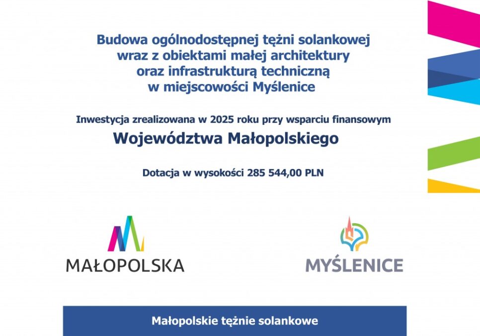 Myślenice z tężnią solankową – podpisano umowę na dofinansowanie. Gmina Myślenice