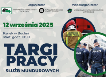 „SŁUŻBA Z PASJĄ, PRACA Z MISJĄ” – TARGI PRACY SŁUŻB MUNDUROWYCH W BOCHNI. Gmina Lipnica Murowana