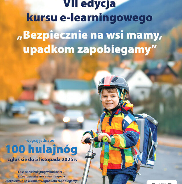 VII edycja kursu e-learningowego dla dzieci „Bezpiecznie na wsi mamy upadkom zapobiegamy”. Gmina Drwina