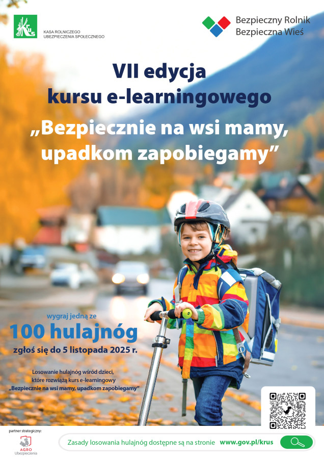 VII edycja kursu e-learningowego dla dzieci „Bezpiecznie na wsi mamy upadkom zapobiegamy”. Gmina Drwina