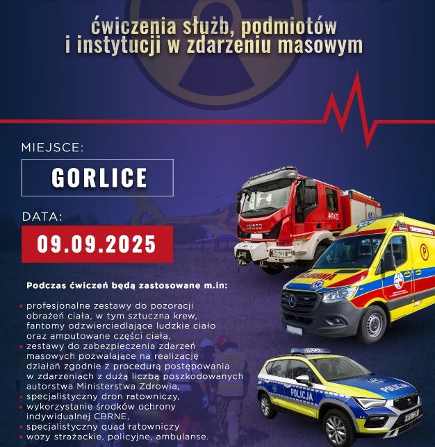 Ćwiczenia służb przy ul. Łokietka. Gorlice