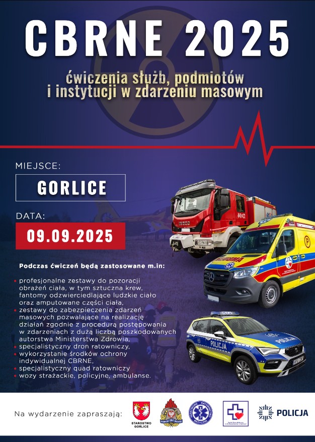 Ćwiczenia służb przy ul. Łokietka. Gorlice