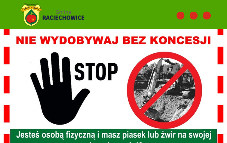 Stop nielegalnej eksploatacji. Gmina Raciechowice