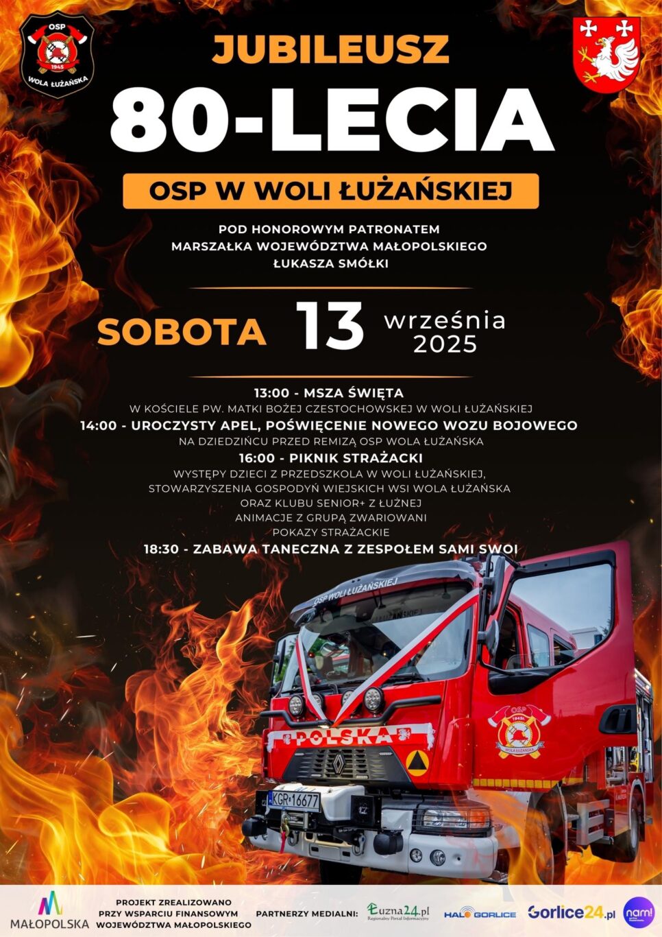 𝙅𝙪𝙗𝙞𝙡𝙚𝙪𝙨𝙯 𝟴𝟬-𝙡𝙚𝙘𝙞𝙖 𝙊𝙘𝙝𝙤𝙩𝙣𝙞𝙘𝙯𝙚𝙟 𝙎𝙩𝙧𝙖𝙯̇𝙮 𝙋𝙤𝙯̇𝙖𝙧𝙣𝙚𝙟 𝙬 𝙒𝙤𝙡𝙞 Ł𝙪𝙯̇𝙖𝙣́𝙨𝙠𝙞𝙚𝙟. Gmina Łużna