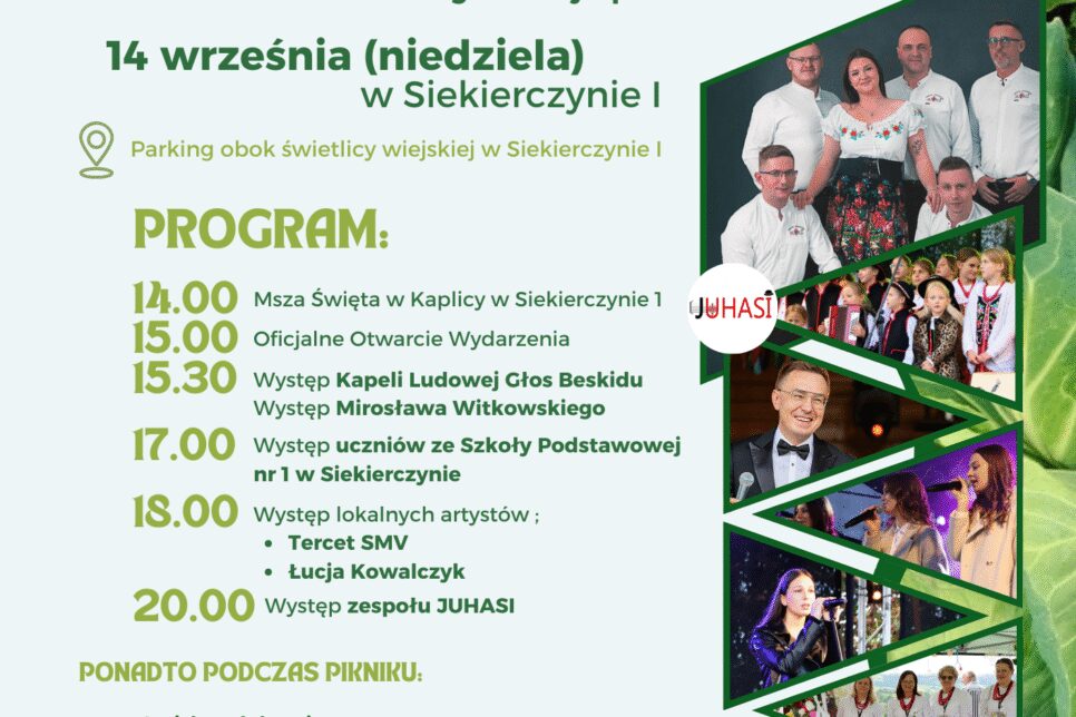 Zapraszamy na Święto Kapusty w Siekierczynie!. Gmina Limanowa