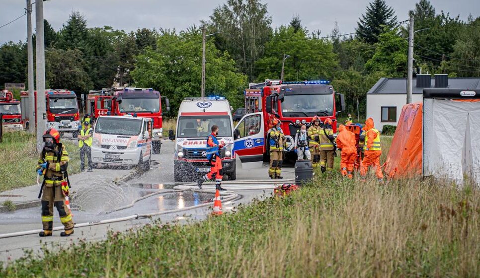 Alarm w Gorlicach! Amoniak, ranni i uciekinier – manewry jak prawdziwa katastrofa. Gorlice