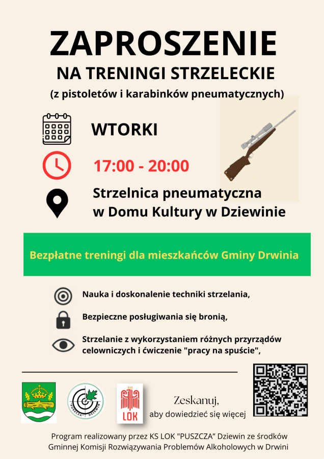 Treningi strzeleckie w Dziewinie!. Gmina Drwina
