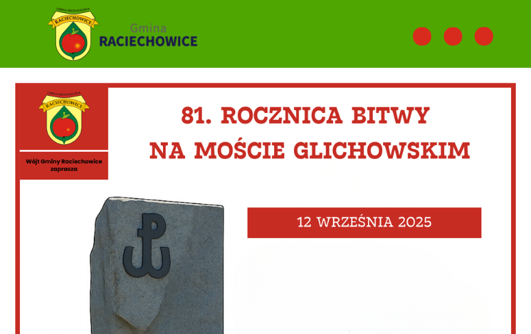 81. Rocznica Bitwy „Na Moście Glichowskim”. Gmina Raciechowice