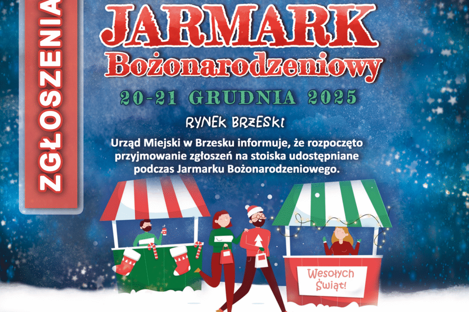 Zapraszamy wystawców do udziału w jarmarku bożonarodzeniowym – zgłoszenia do 20 października. Gmina Brzesko